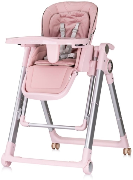 Chipolino Kinderhochstuhl 2 in 1 Super Chef Babyschaukel, Fußstütze, klappbar rosa