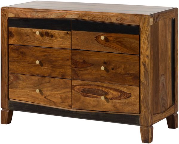 Sideboard Sheesham 110x45x80 dunkelbraun lackiert ANCONA #220