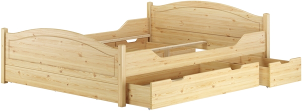 Massivholzbett Landhausstil 160x200 Doppelbett Futonbett Kiefer massiv Zubehör wählbar V-60.33-16Rollrost. Matratzen und Doppelbettkasten inkl. Bild 3
