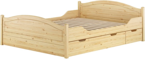 Massivholzbett Landhausstil 160x200 Doppelbett Futonbett Kiefer massiv Zubehör wählbar V-60.33-16Rollrost. Matratzen und Doppelbettkasten inkl. Bild 2