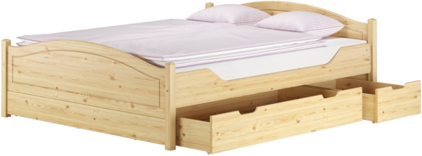 Massivholzbett Landhausstil 160x200 Doppelbett Futonbett Kiefer massiv Zubehör wählbar V-60.33-16Rollrost. Matratzen und Doppelbettkasten inkl. Bild 9