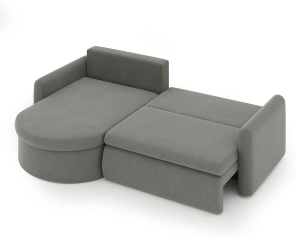 Ecksofa Schlafsofa FELIZ Stoff Faro Hellbraun Ottomane Links Bild 2