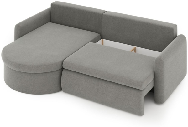 Ecksofa Schlafsofa FELIZ Stoff Faro Hellbraun Ottomane Links Bild 3