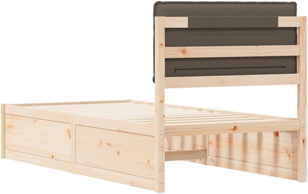vidaXL Bettgestell mit gepolstertem Kopfteil Taupe 100x200 cm 877582 Bild 6