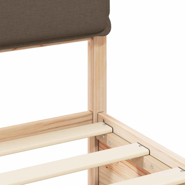 vidaXL Bettgestell mit gepolstertem Kopfteil Taupe 100x200 cm 877582 Bild 7