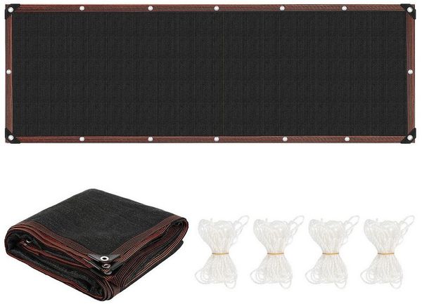 Clanmacy Sonnensegel Schattiernetz 200x500 cm HDPE UV-beständig Schwarz Geeignet für Gärten