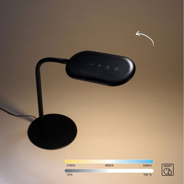 OTTO home LED Leselampe Annalie, Dimmfunktion, LED fest integriert, Warmweiß, Farbtemperatursteuerung, Tischlampe, Touchdimmer, flexibel verstellbar
