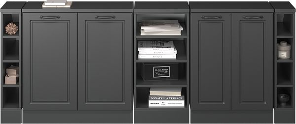 Küchenschrank für Dachschrägen R-Line Anthrazit Landhaus 210 cm 5er Set Schrankkorpuss 60 cm Tiefe Vicco Bild 5