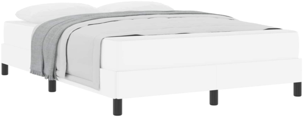 vidaXL Bettrahmen mit Matratze Reinweiß 140 x 190 cm Stoff 3398629