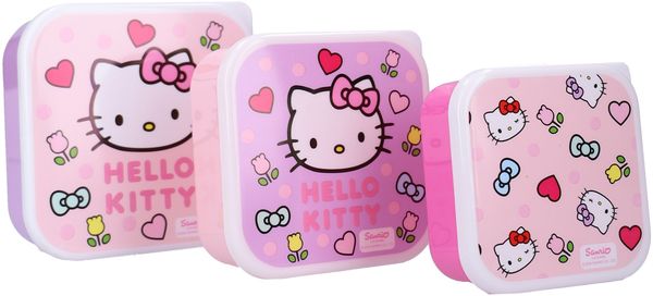 Hello Kitty Lunchbox Set Kinder Snackbox Brotdose 3 Stück Aufbewahrungsbox