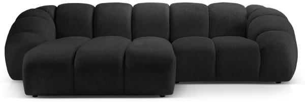 Micadoni Ecksofa Diana 3-Sitzer Links Strukturierter Samtstoff Anthrazit