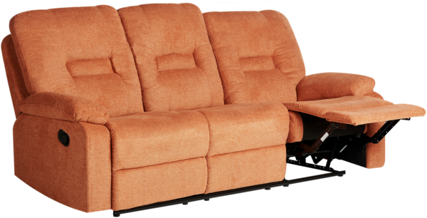 3-Sitzer Sofa orange manuell verstellbar BERGEN