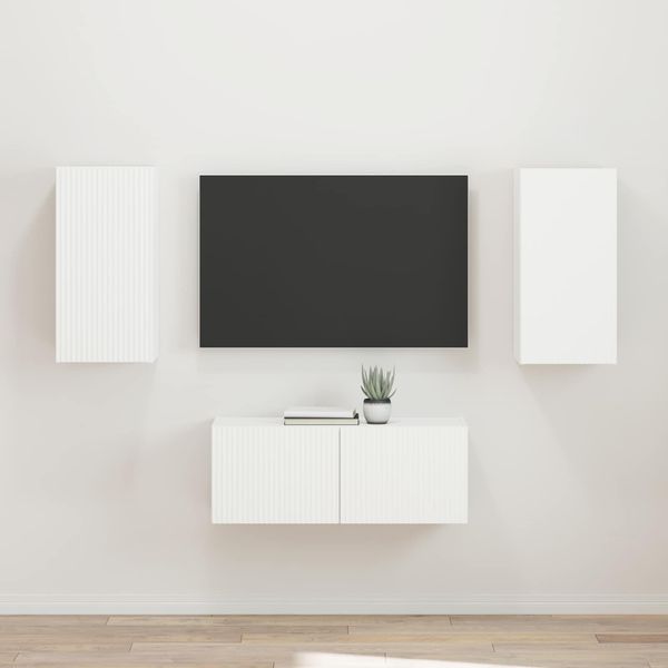 vidaXL TV-Schrankset Wandmontiert 2 pcs Weiß Holzwerkstoff 3408961