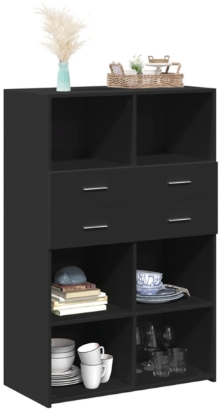 vidaXL Highboard Schwarz 80x42,5x124 cm Holzwerkstoff 3281386