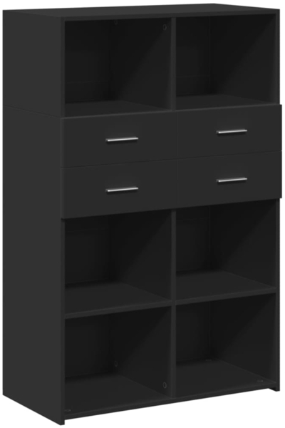 vidaXL Highboard Schwarz 80x42,5x124 cm Holzwerkstoff 3281386