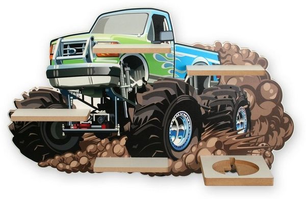 Kreative Feder Kinderregal MUSIKBOX-REGAL Monstertruck, für TONIE-BOX und TONIES inkl. 40 Metallplättchen