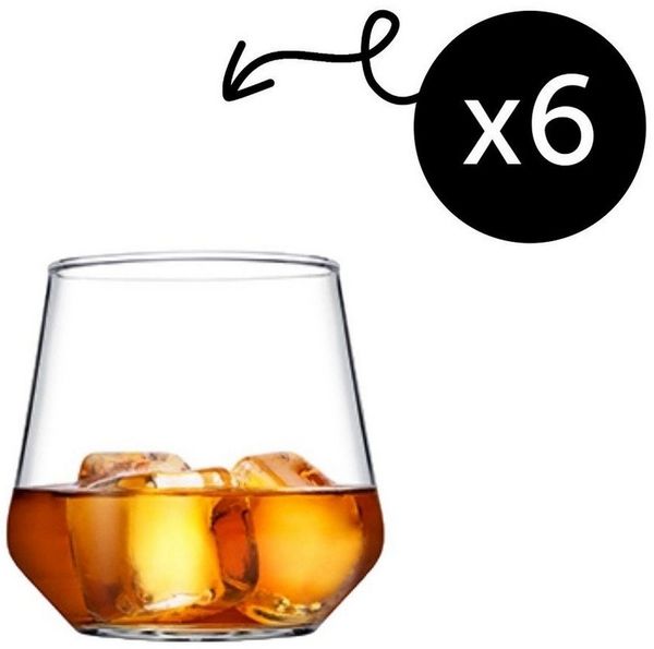 Pasabahce Gläser-Set Allegra Whiskeyglas, 6-tlg, Glas, ideal für Whisky, Rum & Digestifs, 345ml, 6er Set