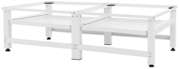 ML-DESIGN Waschmaschinenuntergestell Waschmaschinenzubehör Untergestell Unterbausockel Podest für Trockner, Zubehör für Waschmachinen, Doppel Waschmaschinen Unterbau ausziehbare Ablage 124x55x37cm Stahl