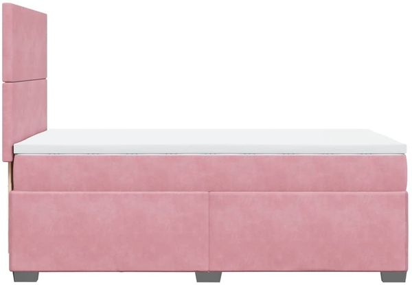 vidaXL Boxspringbett mit Matratze Rosa 90x190 cm Samt 3293085 Bild 12