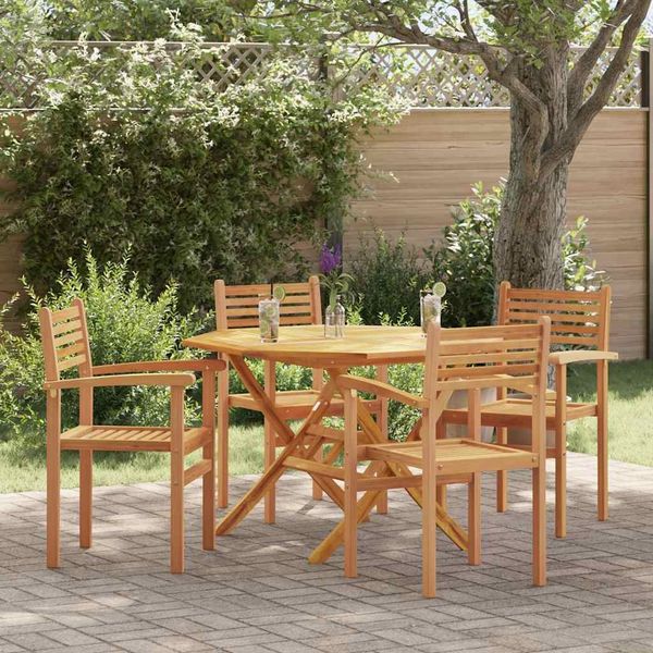 vidaXL Stuhl 4 pcs Braun 56 x 55 x 90,5 cm Massivholz Teak 42002315