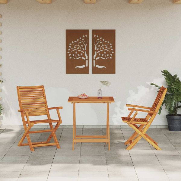 vidaXL Klapp Bistro Set 3 pcs Braun Massivholz Akazie 3375697