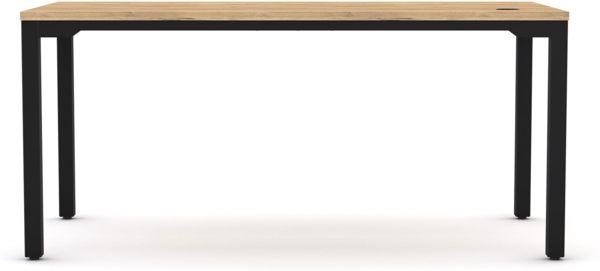 ASSMANN Höhenverstellbarer Schreibtisch Piacetta 160x80cm Eiche Natura Schwarz Metall Holz Bild 3