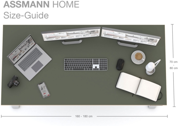 ASSMANN Höhenverstellbarer Schreibtisch Piacetta 160x80cm Eiche Natura Schwarz Metall Holz Bild 6