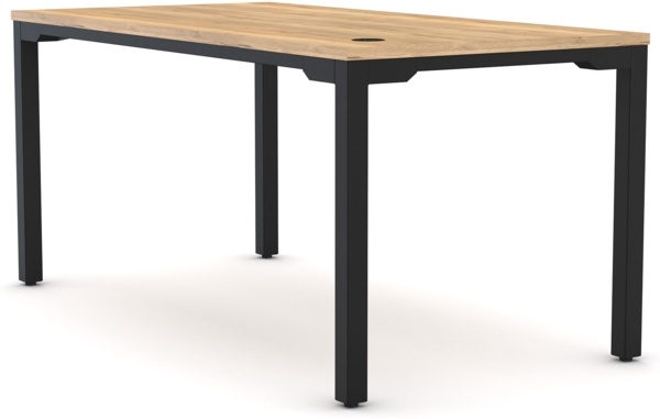 ASSMANN Höhenverstellbarer Schreibtisch Piacetta 160x80cm Eiche Natura Schwarz Metall Holz Bild 8
