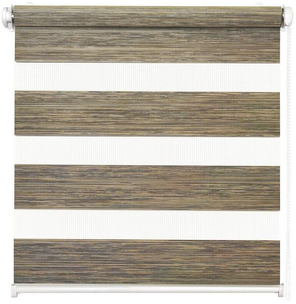 Doppelrollo Duo Rollo Klemmfix ohne Bohren für Fenster Rollos Faltrollo "Natural", DomDeco, Klemm- oder Schraubmontage, Klemmbar, Kettenzug, ohne Bohren, Sicht- und Blendschutz