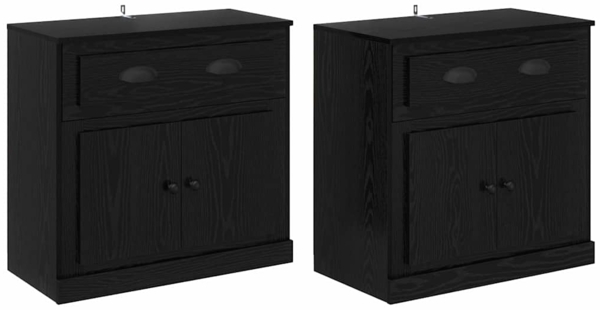 vidaXL Sideboards 2 pcs Schwarz Eichen-Optik 70 x 35,5 x 67,5 cm 3402661