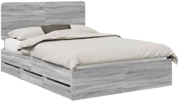 vidaXL Bettrahmen Graues Sonoma 140 x 200 cm Ingenieurs Holz 3412600