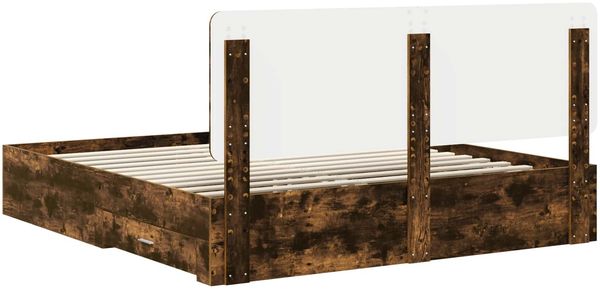 vidaXL Bettrahmen Geräucherte Eiche 200 x 200 cm Holzwerkstoff 3412746 Bild 10