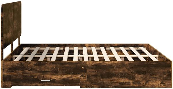 vidaXL Bettrahmen Geräucherte Eiche 200 x 200 cm Holzwerkstoff 3412746 Bild 9