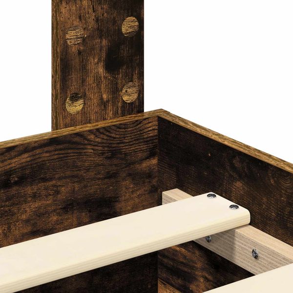 vidaXL Bettrahmen Geräucherte Eiche 200 x 200 cm Holzwerkstoff 3412746 Bild 11