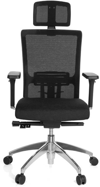 hjh OFFICE Profi Bürostuhl ASTRA LUX Stoff/Netzstoff Schwarz