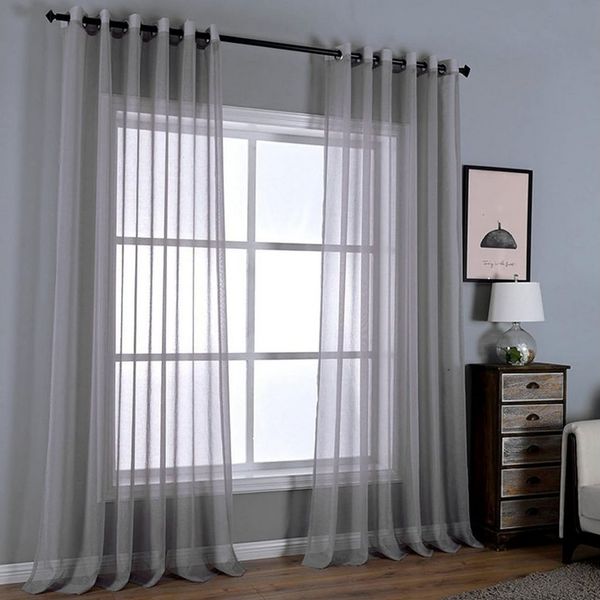 HAC24 Vorhang Deko Gardinen Gardinenschal Ösenschal Dekoschal, Ösen, transparent, Polyester, mit Ösen Lichtdurchlässig 140 x 240 cm