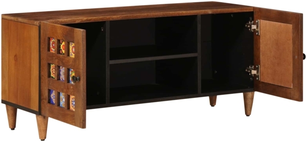 vidaXL TV-Schränk mit Tür Walnuss 105 x 33,5 x 46 cm Massivholz Mango 4018224