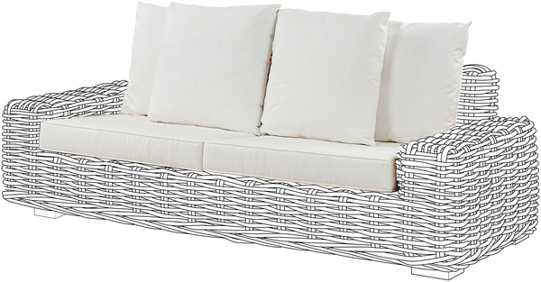 Beliani 'FORLI' Outdoor Kissenbezug Set, Weiß