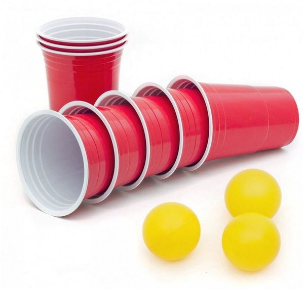 Goods+Gadgets Becher Wiederverwendbare Partybecher 50er Set – Dickwandige Beer Pong Becher, 100-tlg, Plastikbecher, Trinkbecher Getränkebecher