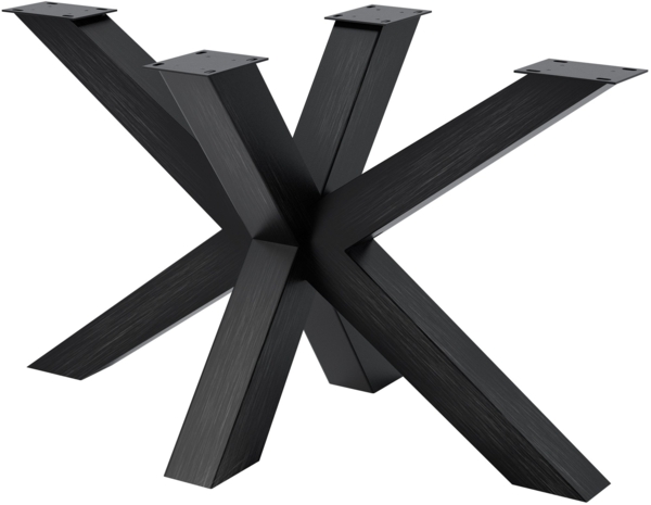 CLP Tischbeine Harlan pulverbeschichtetes Metall bis 300 kg belastbar,120x68x71 cm industrial schwarz