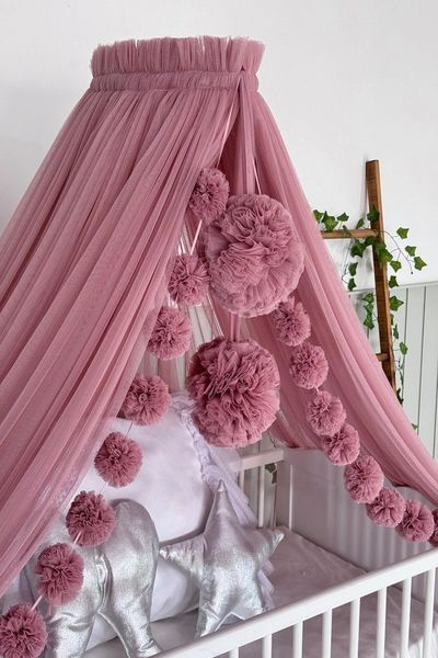 Baby Fancyroom Betthimmel Betthimmel aus 12 Meter Tüll aus 1. Klasse für Kinderbett Gitterbett, Himmel für Babybett Kinderbett