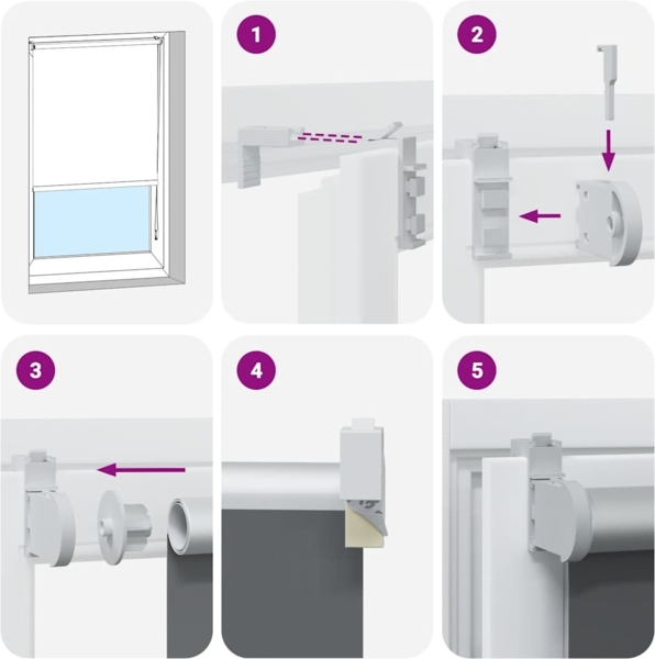 vidaXL Verdunkelungsrollo Hellgrau 145x210cm Stoffbreite 141,6cm 4011449 Bild 5