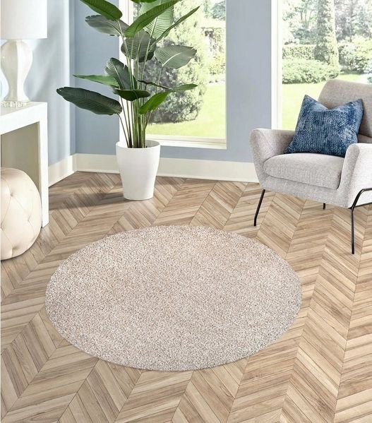 Rikmani Teppich Rikmani Kurzflorteppich, waschbarer Teppich Wohnzimmer Teppich Esszimm, Rund, Höhe: 12 mm