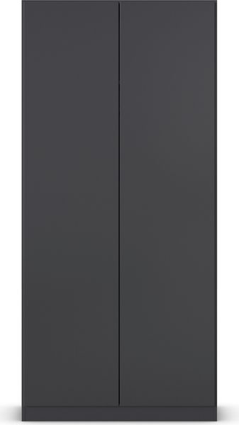 rauch Kleiderschrank, Drehtürenschrank COSTA, 2-türig, push-to-open, Grau metallic, 91 x 197 x 54 cm