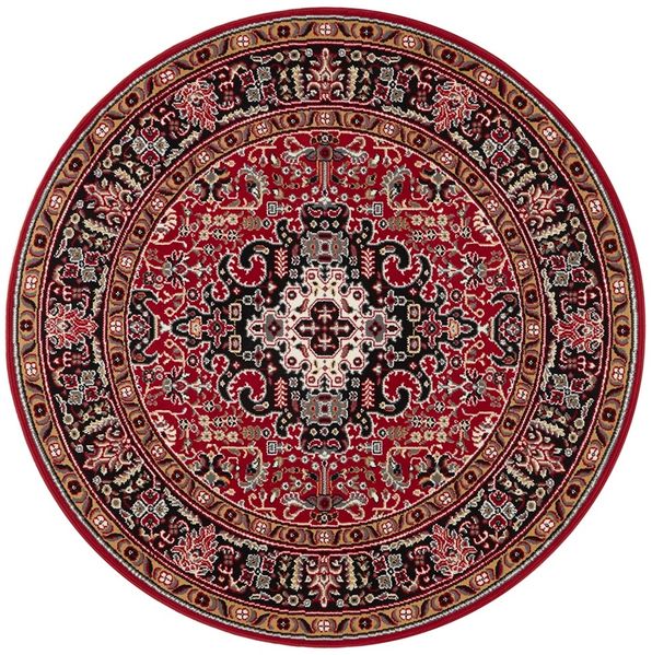 Orientalischer Kurzflor Teppich Skazar Isfahan - rot - 160 cm Durchmesser