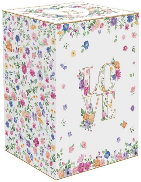EasyLife Tasse Mon Amour, Porzellan, Spülmaschinengeeignet, Mehrfarbig, Herzen & Blumen, H: 16.5cm