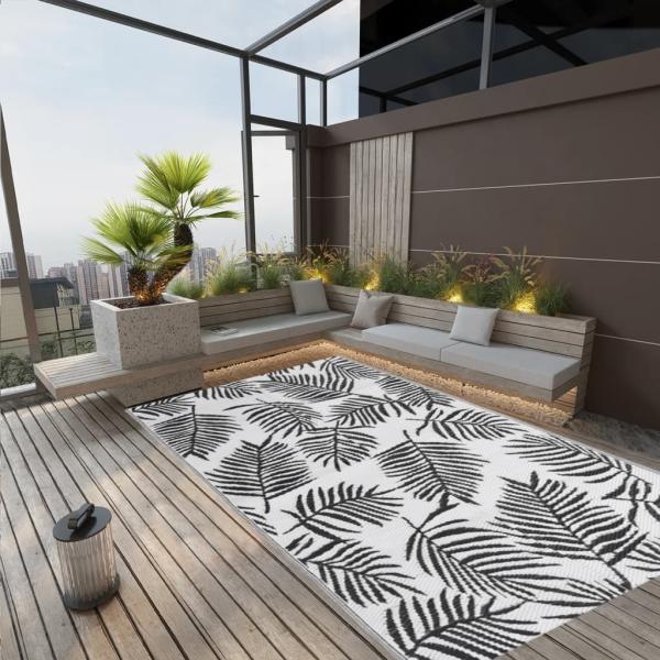 vidaXL Outdoor-Teppich Schwarz 140x200 cm PP 317013