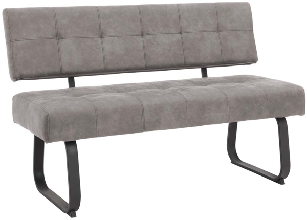 Sitzbank Luise I mit Rückenlehne - Grau, Vintage Optik, 140 x 64 x 90 cm