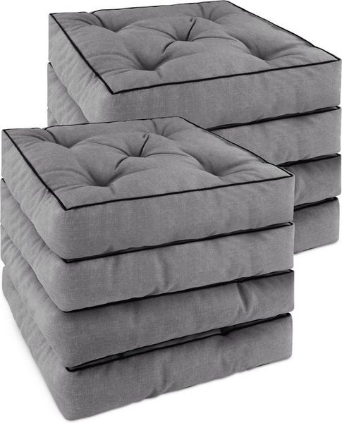 Aspero Sitzauflage 8 Stuhlkissen 40x40 cm Padua, Gepolsterte Outdoor Auflage mit Steppung