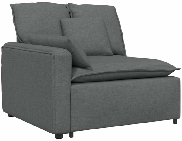 vidaXL Modulares Sofa Endmodul mit Armlehne Kissen Dunkelgrau 100 cm 4104388